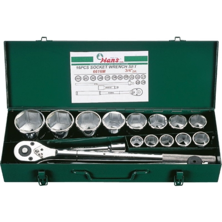 Набор торцевых головок на 3/4" Hans, 6616M