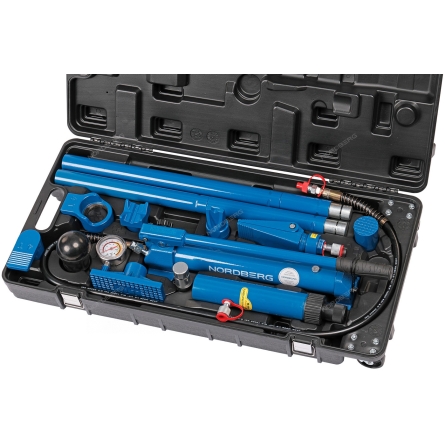 Растяжка рихтовочная c манометром в кейсе, усилие 10 т, 15 предметов N3811 (NORDBERG)
