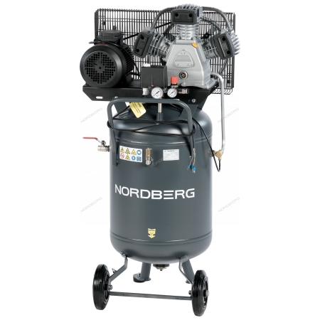 Компрессор вертикальный поршневой с ременной передачей 380 В, ресивер 100 л, 580 л/мин  NCPV100/580 (NORDBERG)