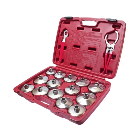 Набор съемников фильтра масляного "чашка" 16 предметов в кейсе JTC