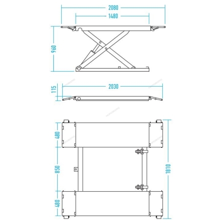 Ножничный подъемник автомобильный 3т напольный 380в N632-3B