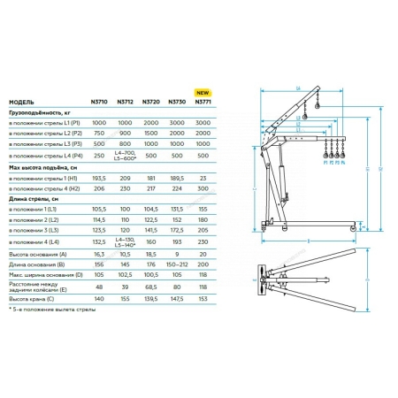 Гидравлический кран 3т N3730