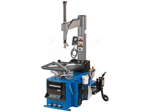 Станок шиномонтажный полуавтомат, двухскоростной, стол с накладками, взрывная накачка, 380 В, синий 4639B 380 (NORDBERG)