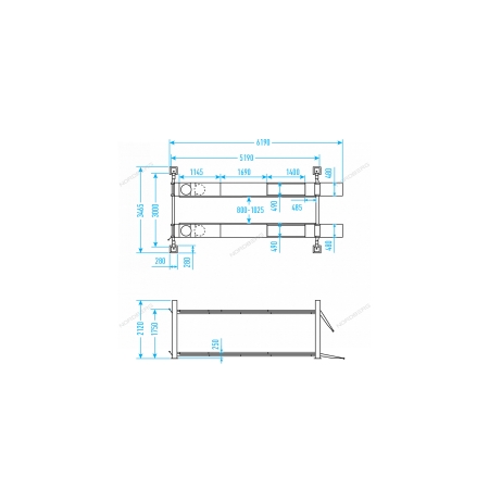 Подъемник четырехстоечный 5 т, без траверсы, для сход-развала, механическое снятие, серый 4450_MG (NORDBERG)