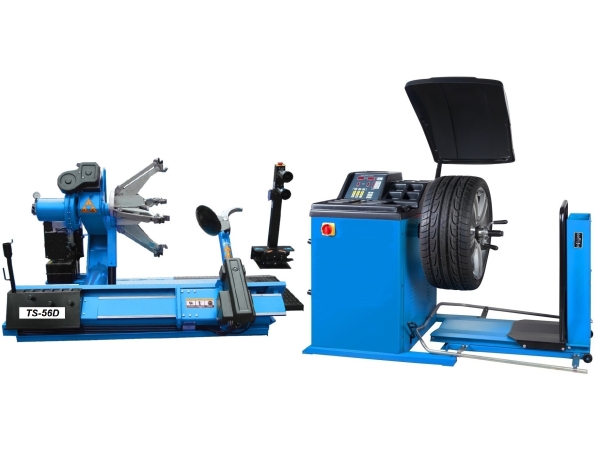 Комплект TS-56D Шиномонтажный стенд грузовой 14-56”, 380В+TS-850 Балансировочный станок 380V