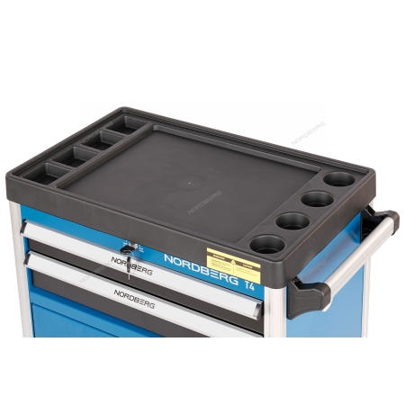 Тележка инструментальная, 2 выдвижных ящика, 2 полки с дверцами T4 (NORDBERG)