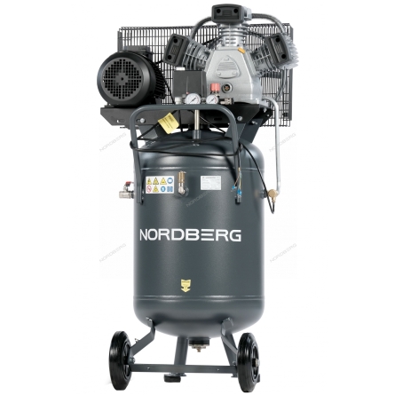 Компрессор вертикальный поршневой с ременной передачей 380 В, ресивер 100 л, 580 л/мин  NCPV100/580 (NORDBERG)