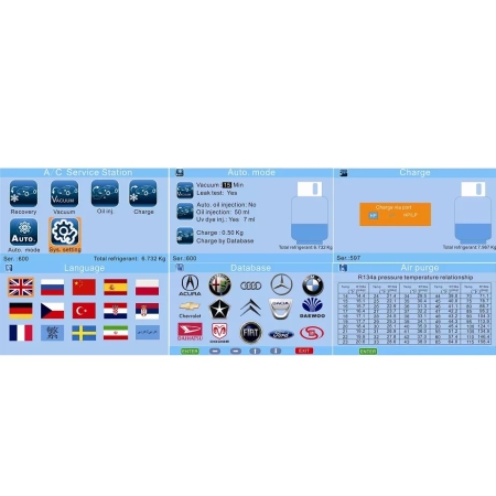 Автоматическая станция для заправки автомобильных кондиционеров RCC-8A