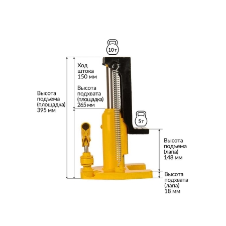 Гидравлический домкрат с низким подхватом  автономный 10 тонн CT-10150 Car-Tool