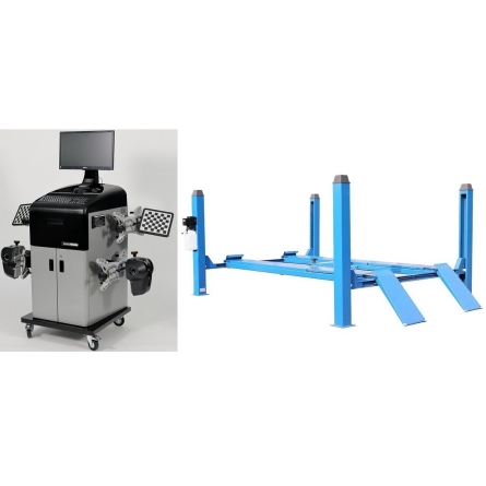 Комплект TS5.5D-4L Подъемник 4-хст. г/п 5,5 т, 380 V с траверсой 2,0+Т6202 Стенд сход развал 3D