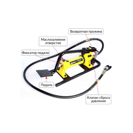 Насос гидравлический ножной 0.6 л, 700 бар Car-Tool CT-E1135