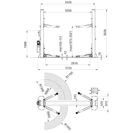Подъемник 5 тонн двухстоечный TS-5