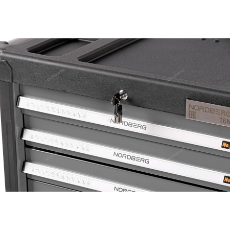 Тележка инструментальная, 6 выдвижных ящиков, серая T6N(G) (NORDBERG)