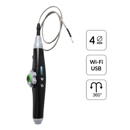 Видеоэндоскоп управляемый WIFI/USB, 1Мп, 1168х720, 1м, 4мм зонд, 360° iCartool IC-V1042W