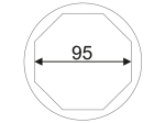 Головка для гайки ступицы колеса переднего 1" 95мм 8-ми гранная (SCANIA) JTC