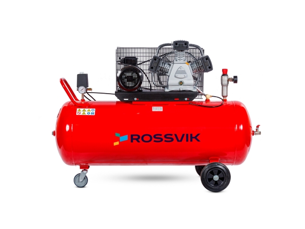 Компрессор ROSSVIK СБ4/С-200.LB40, 580л/мин, 10бар, ресивер 200л, 380В/3кВт RAL3001 КРАСНЫЙ