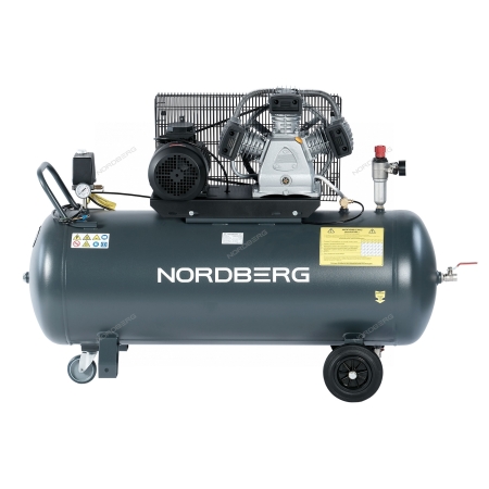 Компрессор поршневой с ременной передачей 380 В, ресивер 200 л, 580 л/мин NCP200/580 (NORDBERG)