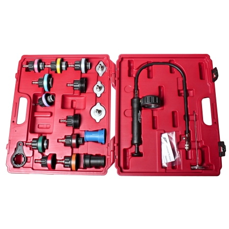 Набор инструментов для тестирования герметичности системы охлаждения 19 предметов в кейсе JTC