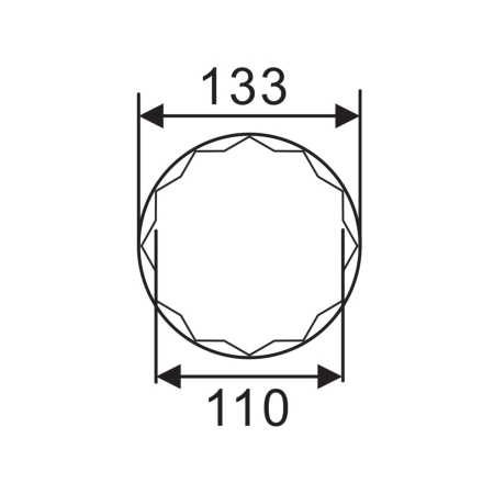 Головка ступичная SW36х110мм 12-ти гранная (IVECO) L=118мм JTC