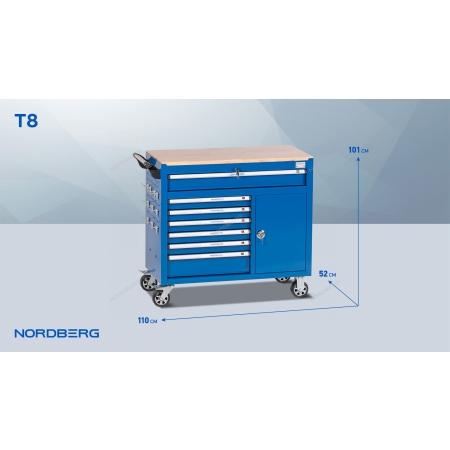 Тележка инструментальная, 7 выдвижных ящиков T8 (NORDBERG)