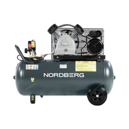 Компрессор поршневой с ременной передачей, 220 В, ресивер 100 л, 420 л/мин NCP100/420A (NORDBERG)