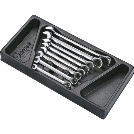 Набор ключей трещоточных с реверсом Hans в ложементе, TT-34