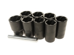Набор головок для поврежденных болтов 1/2" 17-24мм 9 предметов JTC