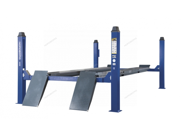 Подъемник четырехстоечный 5 т, без траверсы, для сход-развала, механическое снятие, синий 4450_MB (NORDBERG)