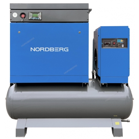 Компрессор винтовой, 15 кВт, 10 бар, 2150 л/мин, ресивер 410 л, IP23, осушитель NCB20RD (NORDBERG)