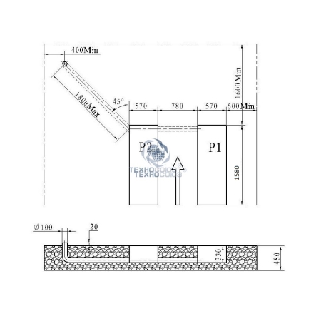 Ножничный подъемник 3т заглубляемый TS-1104M