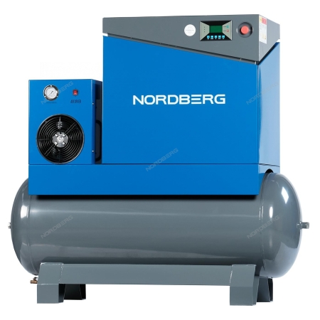 Компрессор винтовой, 7,5 кВт, ресивер 350 л, 10 бар, 900 л/мин, осушитель NCA10RD ( NORDBERG)