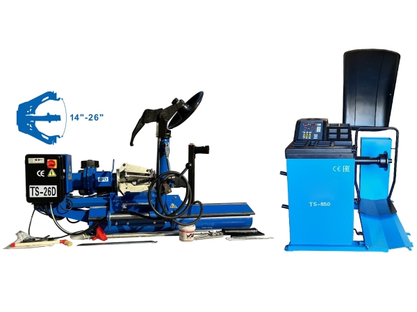 Комплект TS-26D Грузовой шиномонтажный станок (380v)+TS-850 Балансировочный станок 380V