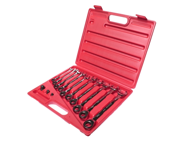 Набор ключей комбинированных 8-19мм трещоточных 13 предметов в кейсе JTC