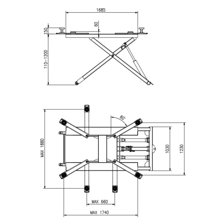 Шиномонтажный подъемник 2,7т мобильный ES-27