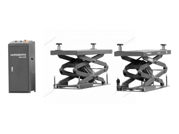 Подъемник ножничный для автосервиса 3,5т мобильный с встроенными адаптерами для SUV380в N631-3,5G_380