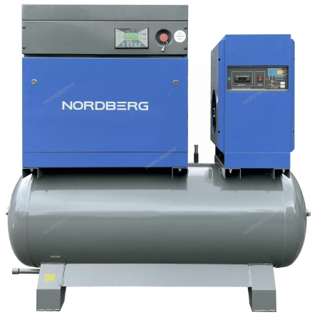 Компрессор винтовой, 7,5 кВт, 10 бар, 960 л/мин, ресивер 350 л, IP23, осушитель NCB10RD (NORDBERG)