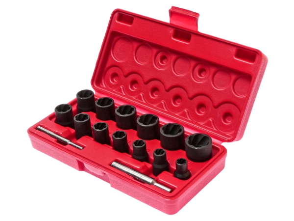Набор головок для поврежденных болтов и гаек 8-21мм 15 предметов в кейсе JTC